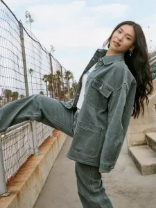 Chloe Kim Pop Stitch - Oversized Relaxed Fit Shacket For Women