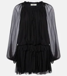 Chloé Ruffled draped silk minidress Chloé Ruffled draped silk minidress