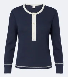 Chloé T-shirt Henley en coton côtelé Chloé T-shirt Henley en coton côtelé