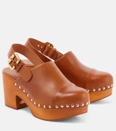 Chloé Zuecos con cuña Jeannette de piel Chloé Zuecos con cuña Jeannette de piel