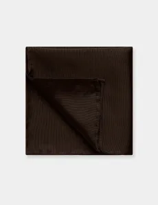 Chocolate Brown Plain Repp Pocket Square Silk Men's Chocolate Brown Plain Repp Pocket Square Silk Men's