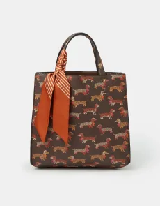 Chocolate Brown Sausage Dog Handheld Bag