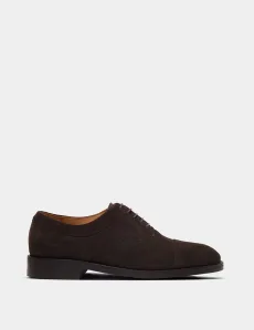 Chocolate Brown Semi Brogue Shoe Suede Plain Men's Chocolate Brown Semi Brogue Shoe Suede Plain Men's