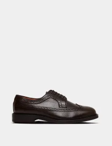 Chocolate Brown Wingtip Brogue Shoe Leather Plain Men's Chocolate Brown Wingtip Brogue Shoe Leather Plain Men's