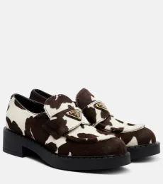 Chocolate cow-print calf hair loafers Chocolate cow-print calf hair loafers