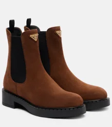 Chocolate suede Chelsea boots