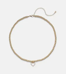 Choker Open Heart en or 14 ct et diamants