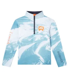Chris logo printed technical half-zip top