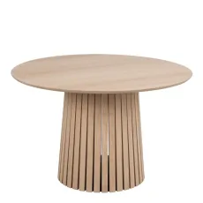 Christo 4 Seater Round Dining Table In White Oak Christo 4 Seater Round Dining Table In White Oak