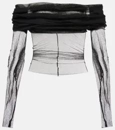 Christopher Esber Sheer off-the-shoulder silk top Christopher Esber Sheer off-the-shoulder silk top
