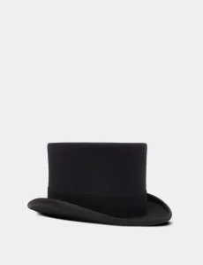 Christys Black Wool Felt Top Hat with White Lining Plain Men's Christys Black Wool Felt Top Hat with White Lining Plain Men's