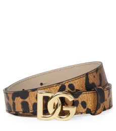 Cinturón DG con estampado de leopardo Cinturón DG con estampado de leopardo
