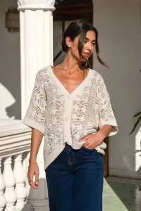 Claim to Fame Beige Cardigan - XS Claim to Fame Beige Cardigan - XS