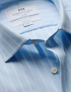 Classic Fit Blue Green End on End Stripe Non-Iron Shirt BlueGreen Striped Men's Classic Fit Blue Green End on End Stripe Non-Iron Shirt BlueGreen Striped Men's