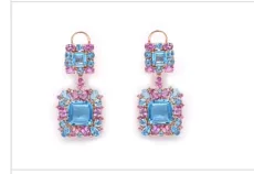 Classic Rose 18K Gold Earrings Topaz Pink Sapphire Classic Rose 18K Gold Earrings Topaz Pink Sapphire