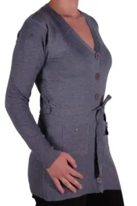 Classic Womens Plain Belted Cardi Knitted Ladies Belted Cardigan One Size Charcoal