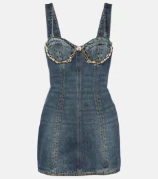 Claw embellished denim minidress Claw embellished denim minidress