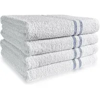 Clearance 340gsm Blue Header Small Bath Towel - 60x125cm Clearance 340gsm Blue Header Small Bath Towel - 60x125cm