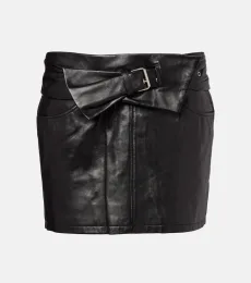 Clency belted leather miniskirt Clency belted leather miniskirt