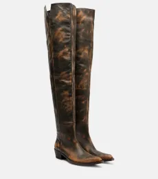 Clive 35 leather over-the-knee boots