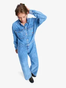 Coastal Weekend - Women Blue Long Sleeve Denim Romper