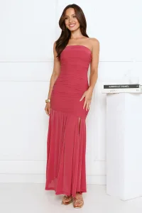 Cocktail Queen Strapless Maxi Dress Pink Cocktail Queen Strapless Maxi Dress Pink