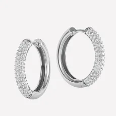 Coco Huggy Hoops - Rhodium Plated Silver