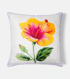 Cojín de lona de algodón floral