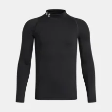 ColdGear Boys' Mock Long Sleeve Black White YXL (63 - 67 in)