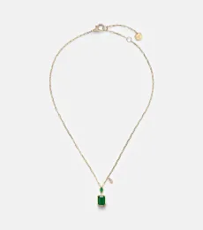 Collar con colgante de oro de 18 ct con esmeraldas y diamante