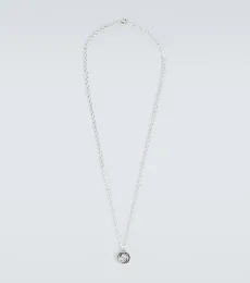 Collar de cadena de plata de ley con GG Collar de cadena de plata de ley con GG