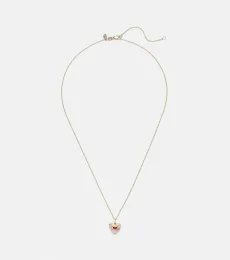Collier chaîne Fluted Heart en or 14 ct et rubis Collier chaîne Fluted Heart en or 14 ct et rubis