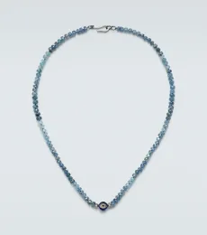 Collier en argent sterling (925) à perles fantaisie et pierres précieuses Collier en argent sterling (925) à perles fantaisie et pierres précieuses