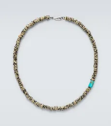 Collier en or blanc 9 ct à perles en quartz et turquoises Collier en or blanc 9 ct à perles en quartz et turquoises