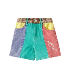 Colorblocked denim shorts Colorblocked denim shorts