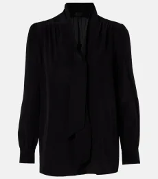 Colt tie-neck silk blouse