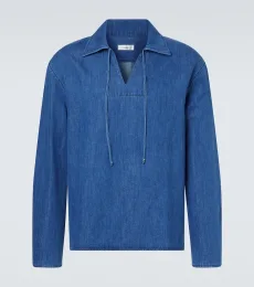 Commas Tie-neck denim shirt