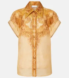 Como paisley linen and silk blouse