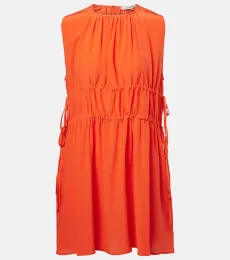 Como ruched silk crepe minidress Como ruched silk crepe minidress
