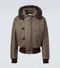 Compel shearling-trimmed leather jacket Compel shearling-trimmed leather jacket