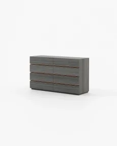CONNOR Set of Chest of Drawers Grey Eucalyptus Veneer Matte CONNOR Set of Chest of Drawers Grey Eucalyptus Veneer Matte