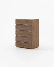 CONNOR Tallboy Chest of Drawers Walnut Veneer Matte CONNOR Tallboy Chest of Drawers Walnut Veneer Matte