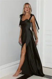 Considered Beauty Satin Maxi Dress Dark Green Considered Beauty Satin Maxi Dress Dark Green