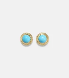 Coral Beach 18kt gold earrings with turquoises