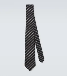 Corbata de jacquard de seda a rayas