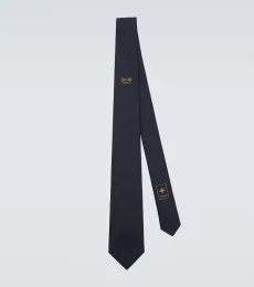 Corbata Horsebit de seda en jacquard Corbata Horsebit de seda en jacquard