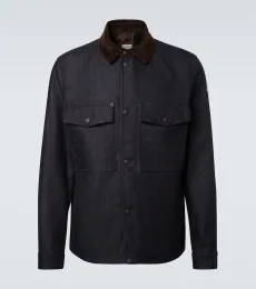 Corduroy-trimmed denim shirt jacket Corduroy-trimmed denim shirt jacket