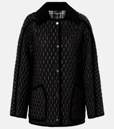 Corduroy-trimmed quilted jacket Corduroy-trimmed quilted jacket