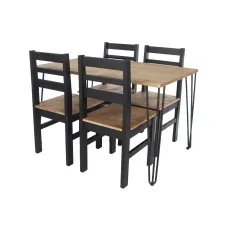 Core Augusta large dining table 4 linea chair Set, 1xAGTB3 2xCRB107 (pairs)