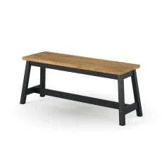 Corona Black Bench seat - live edge large dining bench